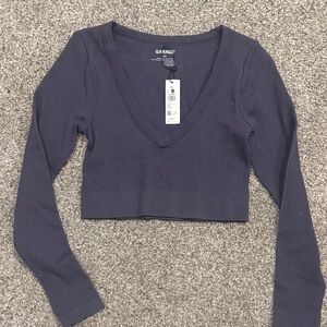 Garage Women's Deep Plunge Seamless LS Crop